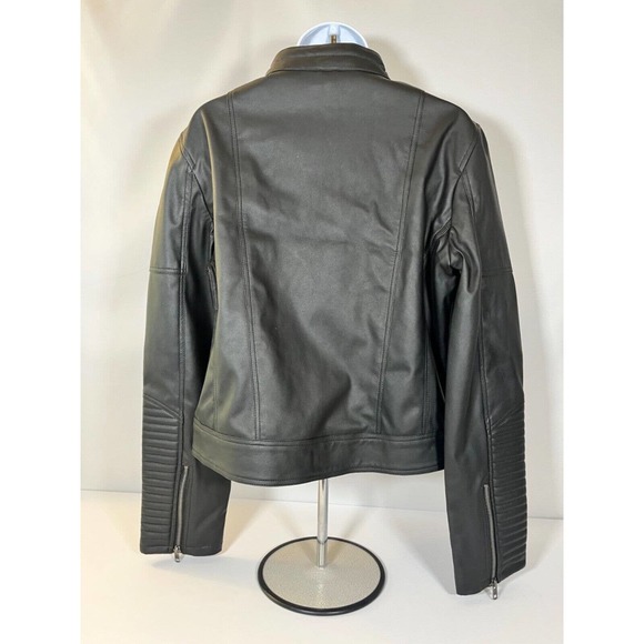 James & Co Bomber Jacket Vegan Leather - M New With Tags - Picture 2 of 4